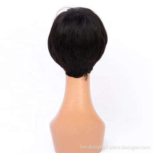 For Black Women Wholesale Cheap Short Bob Wig Natural Color Full Machine Made Human Hair Wigs Brazilian Remy Hair